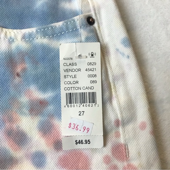 NWT Pacsun Womens Cut Off Denim Shorts Size 27 Tie Dye High Raise Festival - Picture 4 of 16